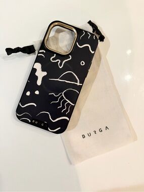 Burgs Black & White Abstract Wave Protective iPhone 14 Pro Max Case